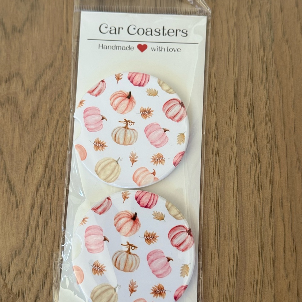 Pumpkin Print Car Coasters